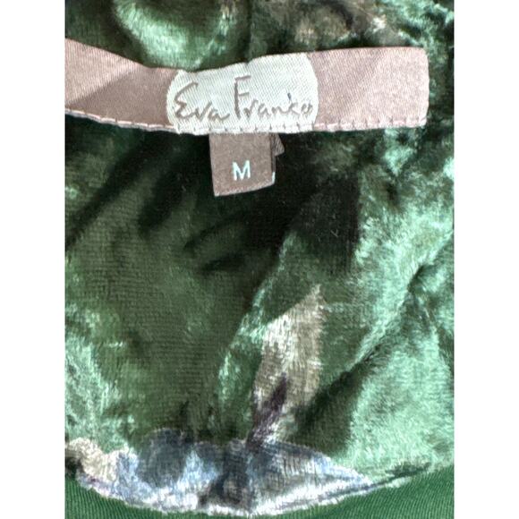 Eva Franco Green Floral Velvet Bloom Car Coat Jacket Dark Romantic Boho Medium - Picture 6 of 8